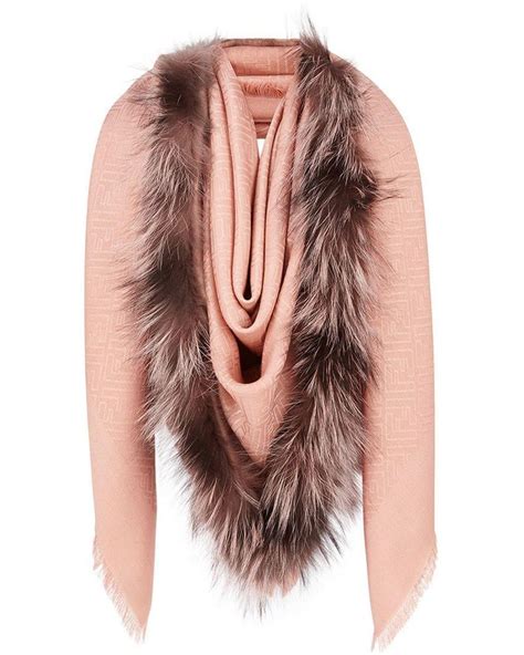 fendi women's pink touch of fur shawl|fendi scarves for women.